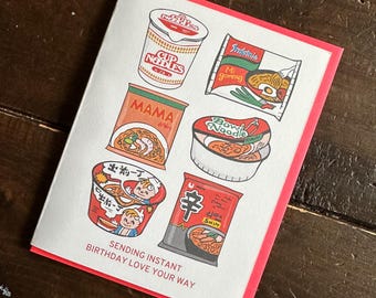 Instant Noodles Birthday Card