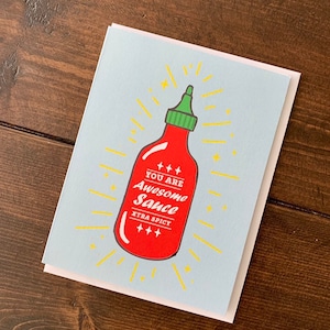 Carte de sauce géniale - Carte Sriracha, Carte de sauce chili Tobasco, Étiquette de sauce piquante, Sauce piquante dans mon sac, Graphique de sauce piquante, Sriracha Art
