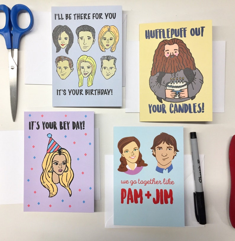 Friends TV Show Birthday Card Handmade A2 90s Monica Ross  Etsy