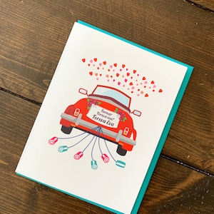 Carte de voiture de mariage pour toujours - Fait main A2 mariage fiançailles anniversaire félicitations amour n carte