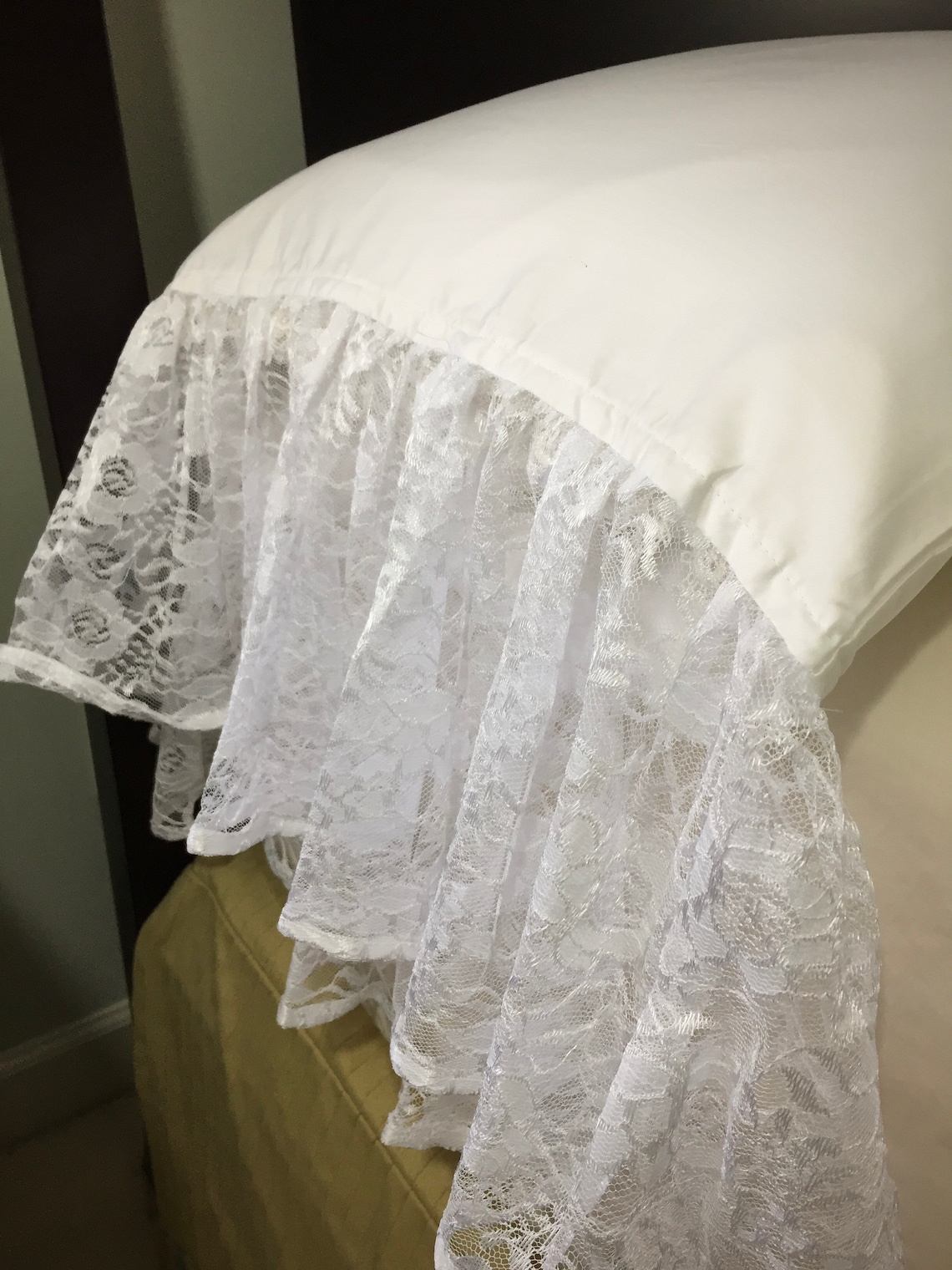 RUFFLE LACE Pillowcases 2 White 9 Organza Lace 100 Etsy