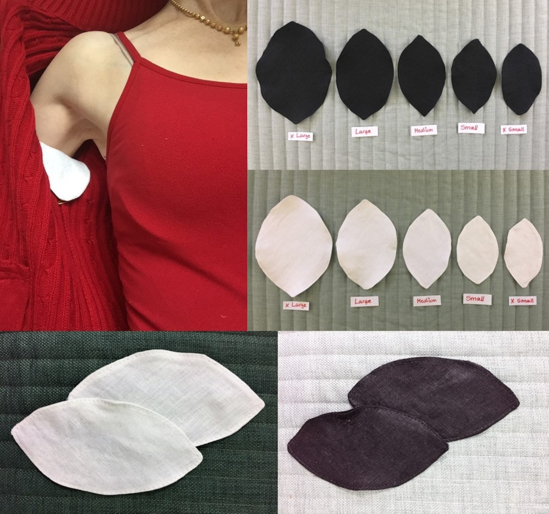 UNDERARM PADS Dress Shields Sweat Pads 100 Linen Reusable Washable Pin