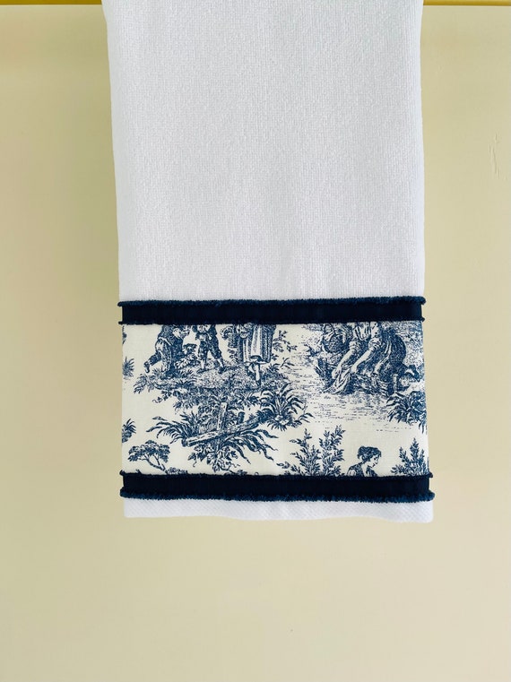 Eyelet Tea Towel in Navy Eyelet Tea Towel in Navy