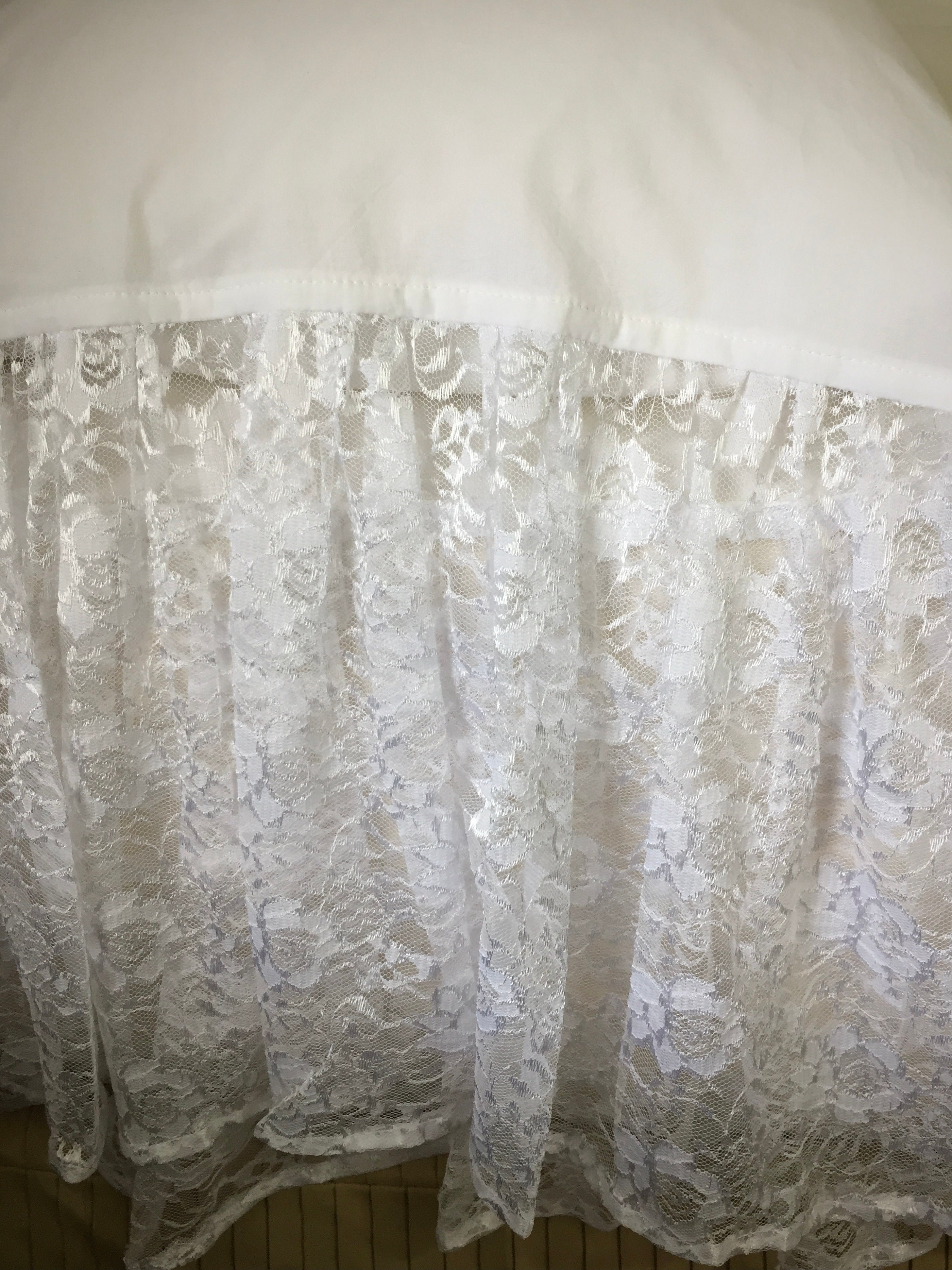 KING RUFFLE LACE Pillowcases Shams 2 White 13 inch Organza Etsy