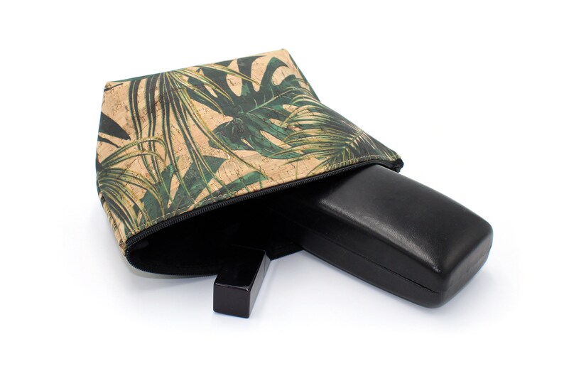 Small Standing Cork Make-up Bag by Spicer Bags Palm Leaf Cork