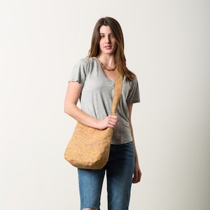 Sling Bag in Cork Fabric and fun materials! Made in the USA by Spicer Bags