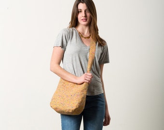 Sling Bag in Cork Fabric and fun materials! Made in the USA by Spicer Bags