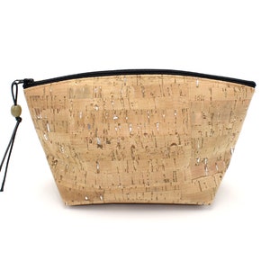 Small Standing Cork Make-up Bag by Spicer Bags Cork Dash Silver