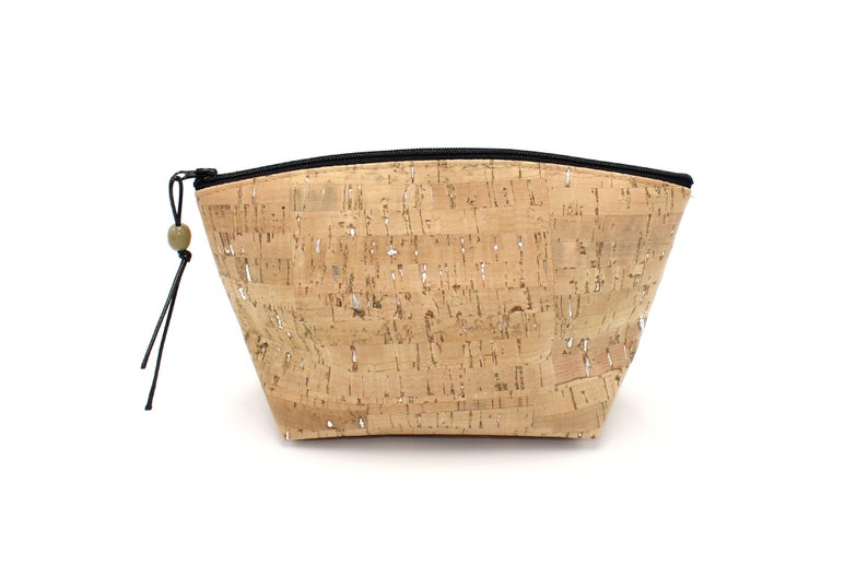 Small Standing Cork Make-up Bag by Spicer Bags Cork Dash Silver