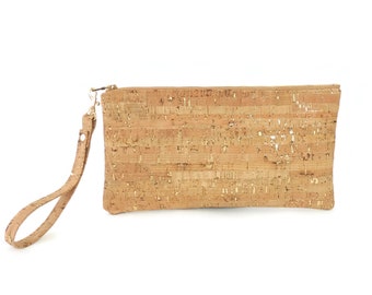 Genuine Cork Wristlet with Wrist Strap