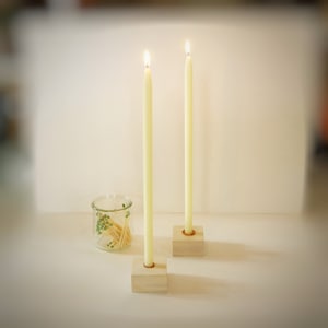 12 Tall Skinny Tapers, One Pair, Half Inch Diameter Tapers, Beeswax Candles, 1/2 inch Candles, Slim Tapers, White Beeswax Tapers image 1