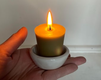 Natural Bayberry Candle - Standard Size Votive - Light, Natural Scent - Handmade Traditional Holiday Decor