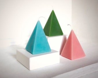 Set of 5 Pyramid Candles, Mother’s Day Candles, Beeswax Candle, Geometric Candle, Triangle Candle, Modern Candle Shapes, Gift for Mom