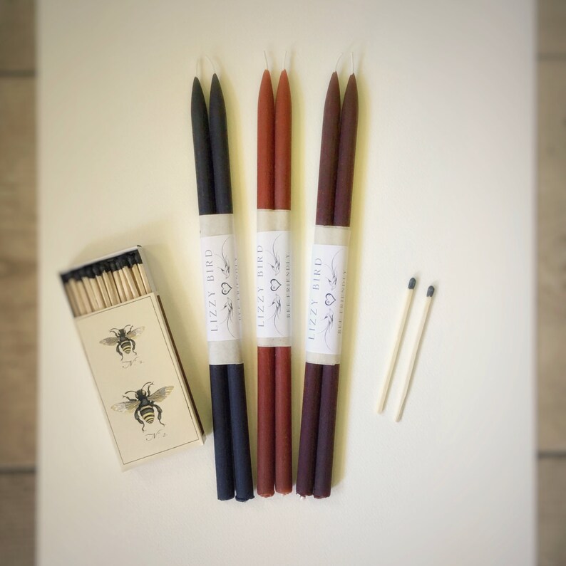 Skinny Candles 12 Inch Tapers Brown Candles Black Candles Etsy