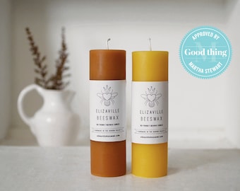 Mother’s Day Candles, Two Pillars, Long Candles, Beeswax Pillar Candles, Beeswax Candles, Standard Pillar Candles, 6 1/4 Inch Tall Pillars