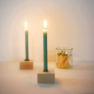 Thin Beeswax Taper Candles: 8 Inch, Handmade Pair