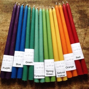Handmade 12&quot; Beeswax Taper Candles - Natural Honey Scent - One Pair