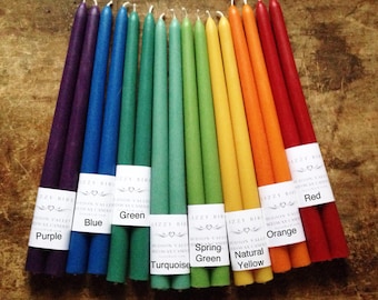 One Pair of 12 Inch Beeswax Candles - Tall Tapers - Beeswax Candles - Beeswax Tapers