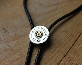 Ammo Bolo Tie, 12/16/20/410 gauge shotgun shell, Father's Day Gift, Hunting, Wild Western Cowboy