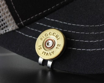 Golf ball Magnetic Marker with 12/20 gauge shotgun shell, Father's Day Gift, Hunting, Valentines Day , Bullet Mens Jewelry Present