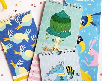 Birthday calendar, illustrated birthday calendar, calendar, colorful birthday calendar