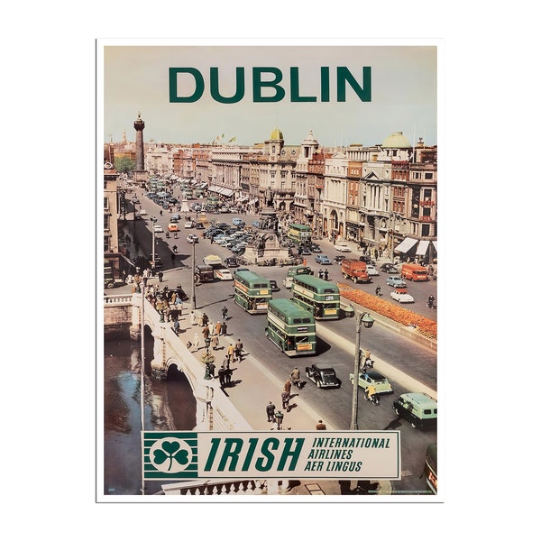 Vintage Dublin Art Ireland Travel Poster Irish Art (H1576)