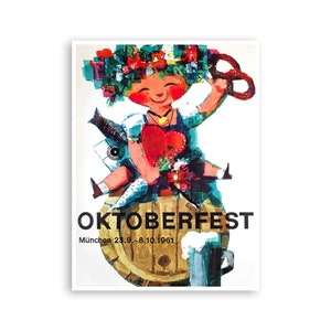 Vintage Oktoberfest Art Germany Travel Poster German Party Gift Print (H1406)