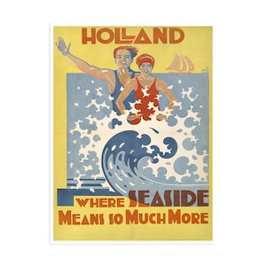 Holland Travel Poster Netherlands Art Seaside Print (H688)a