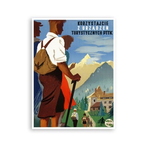 Poland Travel Poster Polish Retro Art Hiking Decor Print (H154)