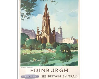 Edinburgh Travel Poster Scotland Art Scottish Print (H1686)a