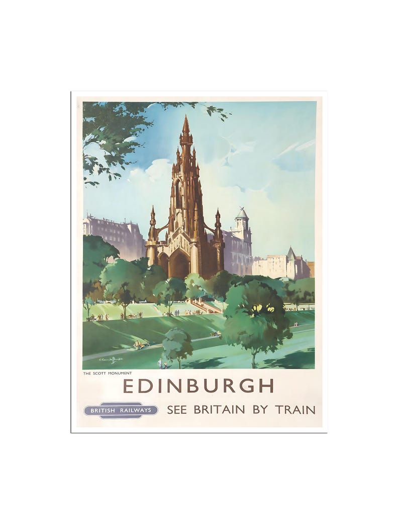 Edinburgh Travel Poster Scotland Art Scottish Print (h1686)a - Etsy