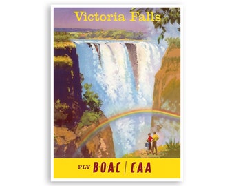 Africa Wall Art Victoria Falls Travel Poster African Print (H967)