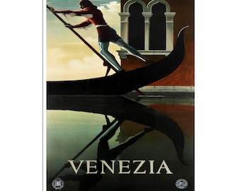 Póster de viaje de Venecia, arte italiano, impresión italiana (H202)a