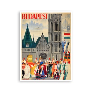 Vintage Budapest Poster Hungary Travel Art Print (H1217)