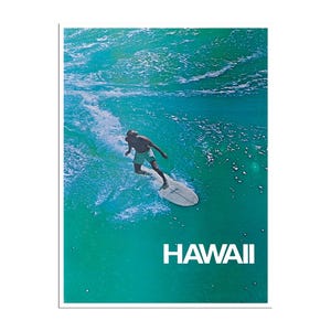 Hawaii Surfing Print Surf Poster Hawaiian Art (H854)a