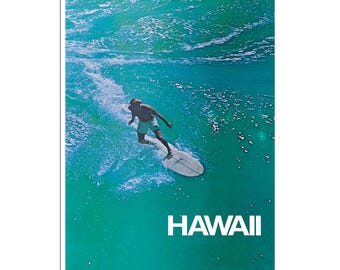 Hawaii Surfing Print Surf Poster Hawaiian Art (H854)a
