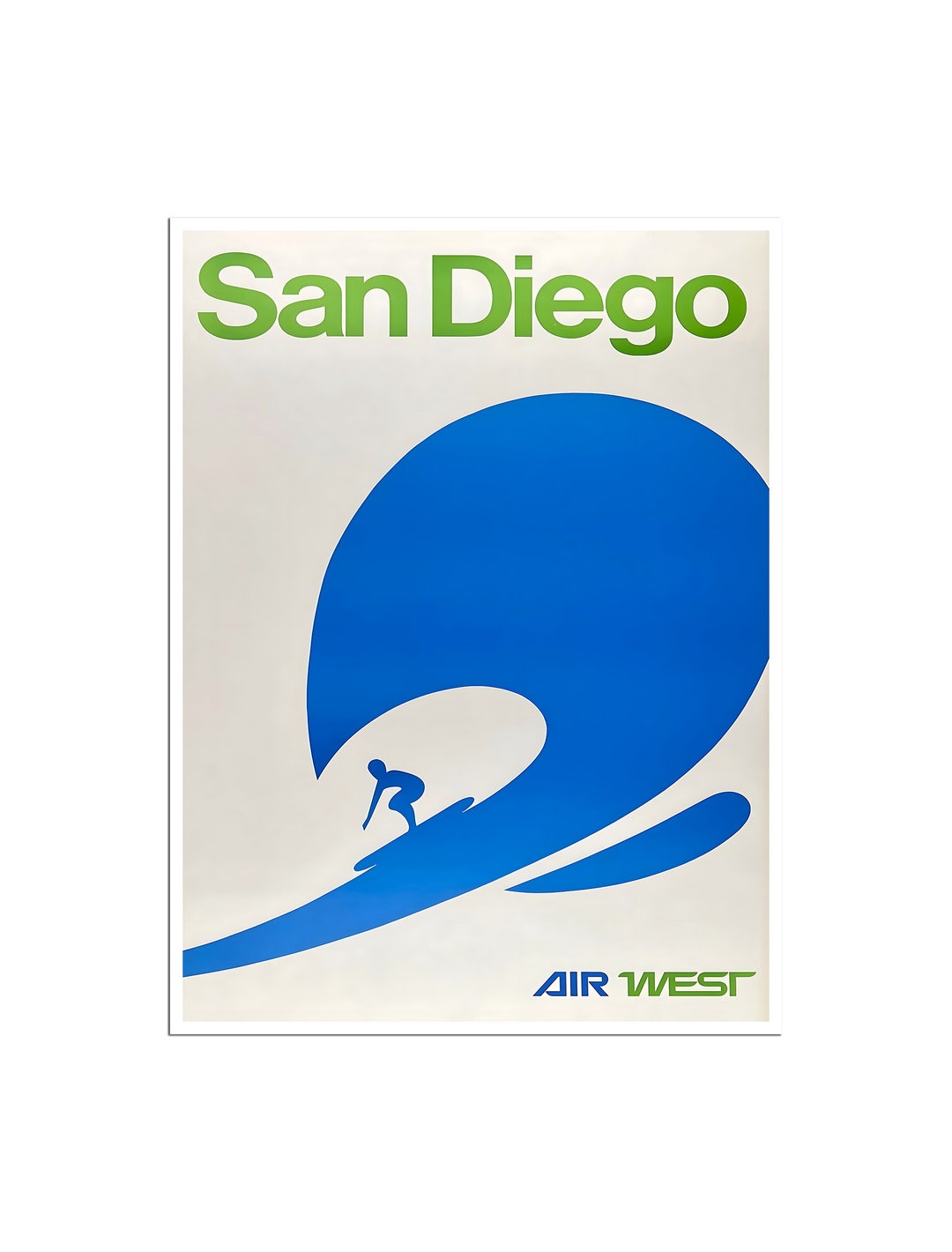 San Diego Art Surfing Poster California Travel Print h1494a Etsy