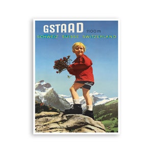 Gstaad Wall Print Switzerland Ski Poster Gstaad Art (H1245)