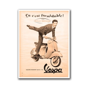 Vespa Poster Art 1950s Scooter Print (H263)a