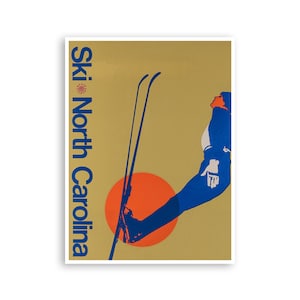 North Carolina Print Skiing Art Sugar Mountain Print (H1187)a