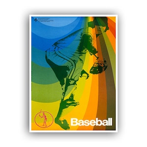 Póster de pared con arte de béisbol vintage, decoración artística deportiva (H323)
