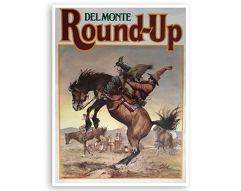 Vintage Rodeo Art Poster Print Western Decor (H911)
