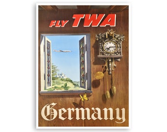 Vintage Germany Print German Wall Art Germany Travel Poster (H1042)