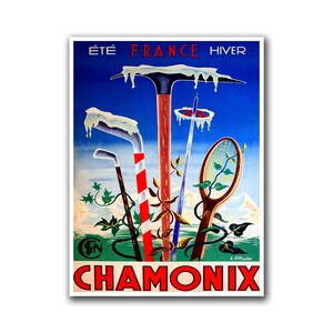 Chamonix Print Frankreich Reise Poster Französische Kunst (H252)a