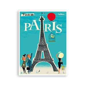 Póster de viaje de arte francés de París de época Impresión retro francesa vintage (H946)