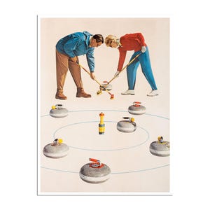 Curling Art Print Vintage Sports Poster (H687)a
