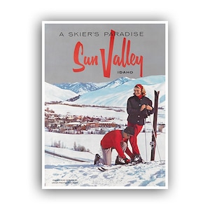 Retro Travel Art Sun Valley Sports Poster Home Decor Vintage Print (H453)