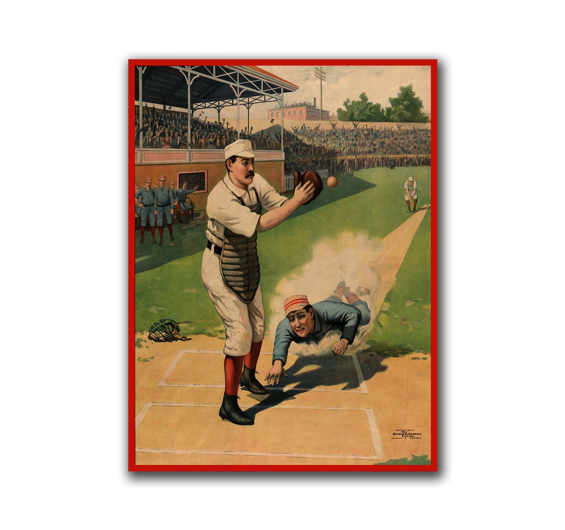 Vintage Baseball Art Wall Poster Print Sports Art Decor H71 Etsy