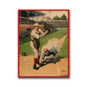 Vintage Baseball Art Wall Poster Print Sports Art Decor (H71)