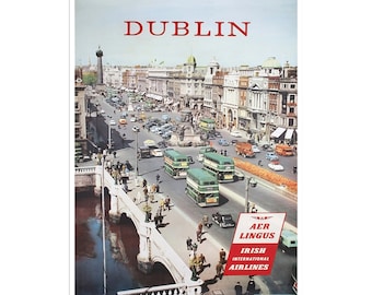 Póster de arte retro de Dublín con decoración de viaje a Irlanda (H622)